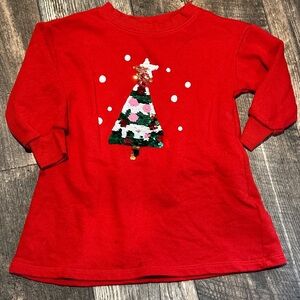 H&M Red Kids Long Sleeve Tee with Sequin Tree